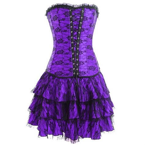 Plus Size Lingerie 3X 4X 5X 6X Lace Gothic Corset Skirt Set SEXY