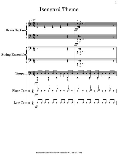 Isengard Theme - Sheet music for Brass Section, String Ensemble ...