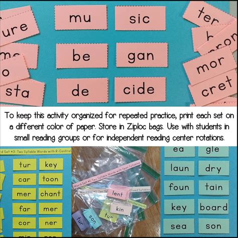 Reading Decoding Two Syllable Word Cards With Closed And Open Syllables