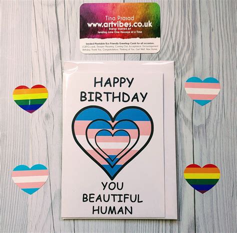 Personalised Transgender Happy Birthday You Beautiful Human Greeting