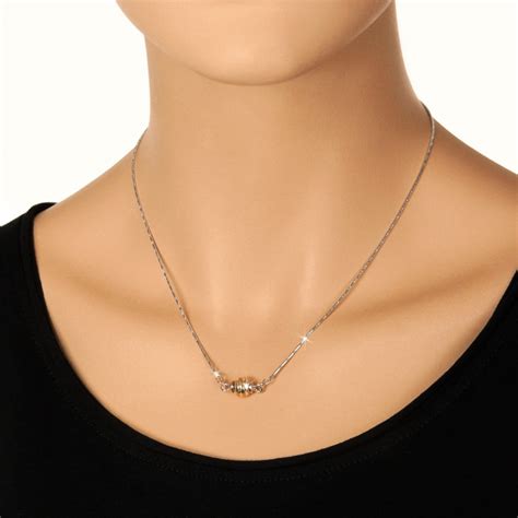 Silberdream Collier Kette Kugel Welle Vergoldet Silber Damen Cm