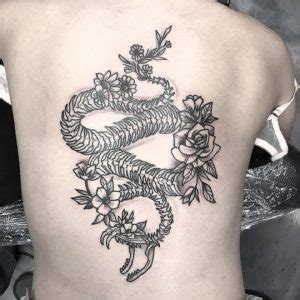 Top 30 Snake Skeleton Tattoos Black Snake Skeleton Tattoo Designs