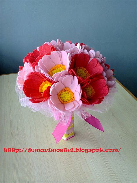 Bunga Tangan Cekmin Nimsay Felt Daisy Hand Bouquet 3 Layer