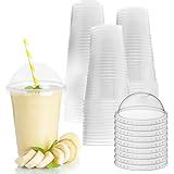 Smoothie Cups With Dome Lids 16oz 470ml Pack Of 50 Amazon Co Uk