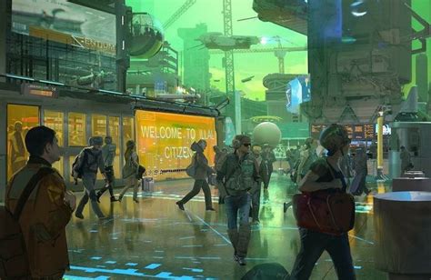 Messy Grimy Crowded Cyberpunk Concept Art World Concept Art