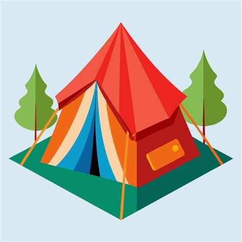 Tent Clipart Cartoon Style Vector Illustration Premium AI Generated