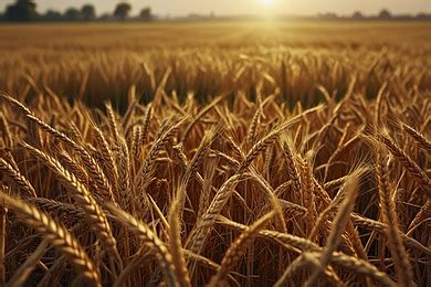 Wheat Field Background Of Agriculture Rich Harvest Concept Ears Golden