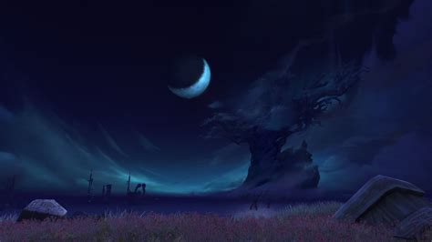 Wallpaper World Of Warcraft Battle For Azeroth Night Full Moon