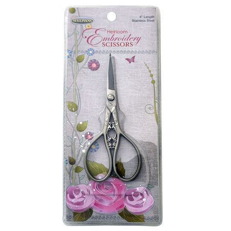 Sullivans Heirloom Embroidery Scissors 4 Pewter Teardrop Handle