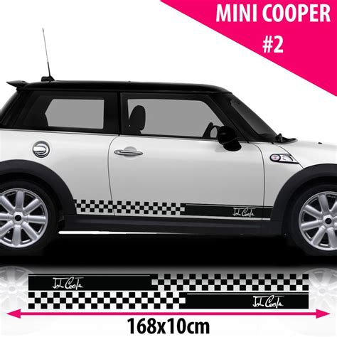 Mini Cooper Signature Side Racing Stripes Stickers Decal Size 168x10 Cm