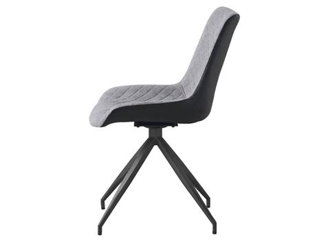 Chaise Design Pivotante En Tissu Gris Et En Simil Cuir Gris Fonc Morka