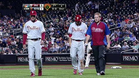 PHI NYM Asche Singles Then Exits Game With Injury YouTube