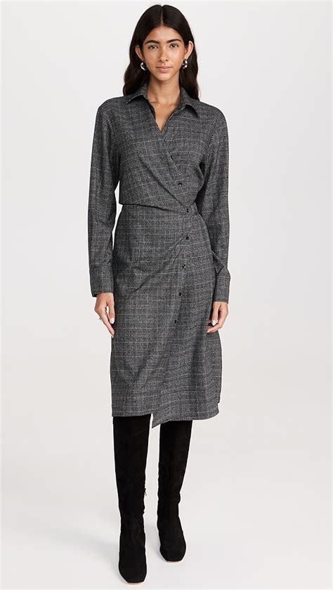 Proenza Schouler White Label Plaid Suiting Wrap Dress Shopbop