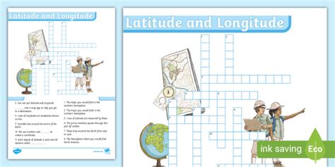 Latitude And Longitude Crossword Teacher Made Twinkl Worksheets