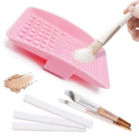 Kalevel Makeup Brush Cleaner Mat Pad with 5pcs Brush Protector Set ...