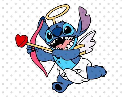 Stitch Cupid Svg Cupid Svg Stitch Valentines Svg Valentines Day Svg