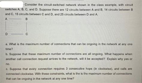 Solved Consider The Circuit Switched Network Sho Solutioninn