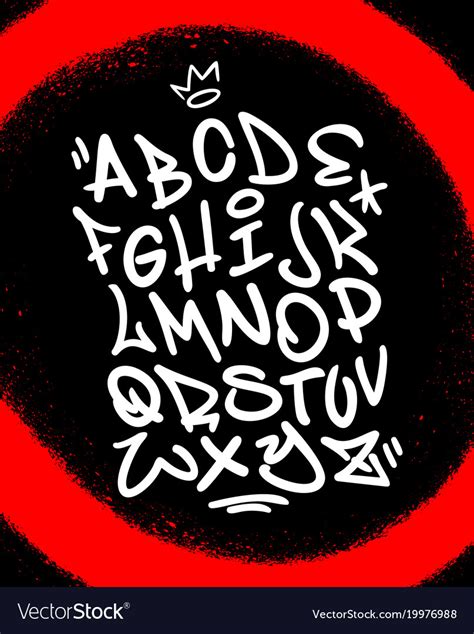 Handwritten Graffiti Font Alphabet Artistic Hip Vector Image