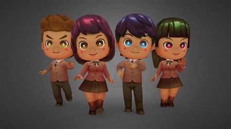 Anime Chibi: School Pack - Students - Buy Royalty Free 3D model by ...