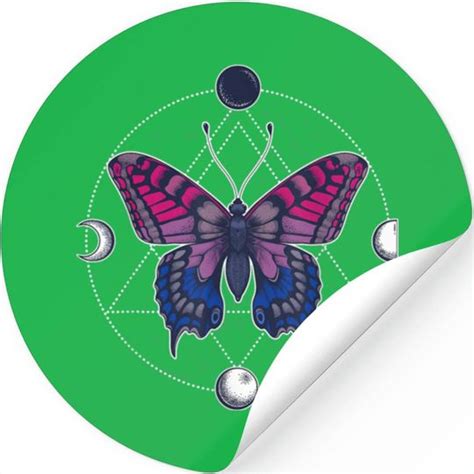 Bisexual Butterfly Bi Pride Flag Lgbt Moon Subtle Gay Stickers