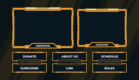 Set of twitch panels live stream gaming template 14383593 Vector Art at ...