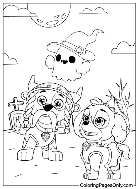 30 Paw Patrol Halloween Coloring Pages ColoringPagesOnly