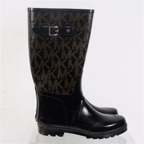 Michael Kors Shoes Michael Kors Black Rubber Textile Rain Boots