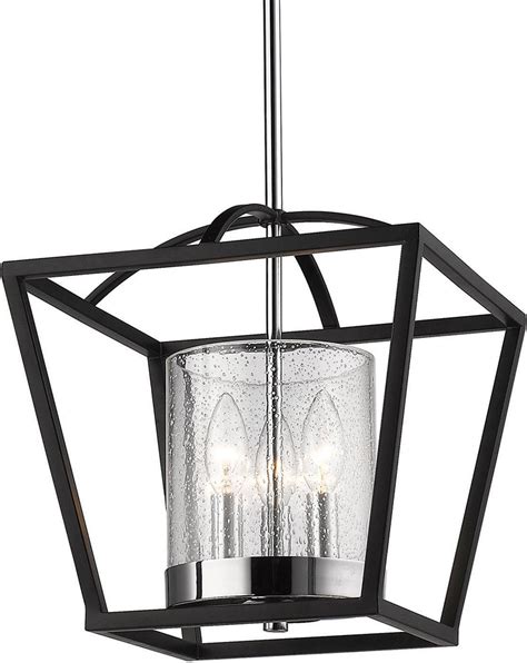 Golden Lighting 4309 M3 BLK SD Mercer Modern Matte Black Foyer Lighting