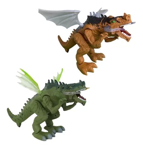 Dinossauro Dragão Anda Emite Som Luz Solta Fumaça Brinquedo Frete Grátis