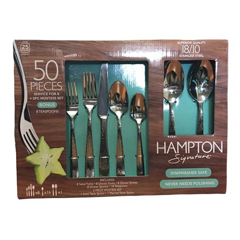 Hampton Signature Vento Hammered Piece Flatware Set Service For