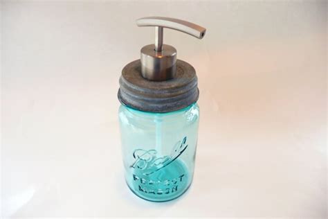 Items Similar To Vintage Blue Mason Jar Soap Or Lotion Dispenser With