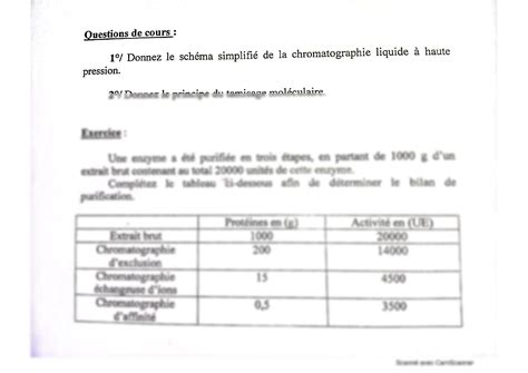 Solution Examen De Technique Chimique Pour La Biologie Studypool