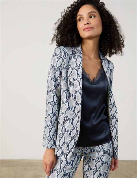 Modischer Blazer Mit Schlangendessin In Blau Gerry Weber