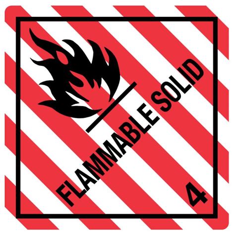 FLAMMABLE SOLID, Shipping Label, 4" x 4" | United Ad Label