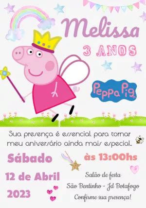 Fazer Convite Online Convite Digital Peppa Pig Foto Peppa Pig Fada