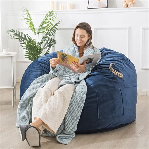 Whatsbedding Removable Outer Cover 3 Ft Bean Bag Chairplush Memory Foam Bean Bags