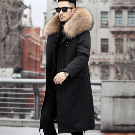 Mens Hooded Fur Coat Tradingbasis