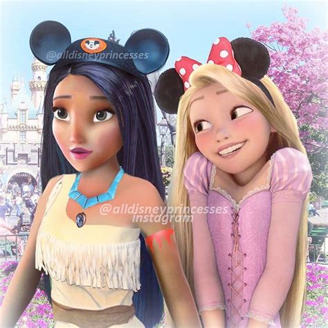 Pocahontas And Rapunzel At Disneyland Alldisneyprincesses On