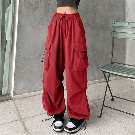 Cargo Pants Women Baggy Streetwear Hip Hop Joggers Sweat Drawstring