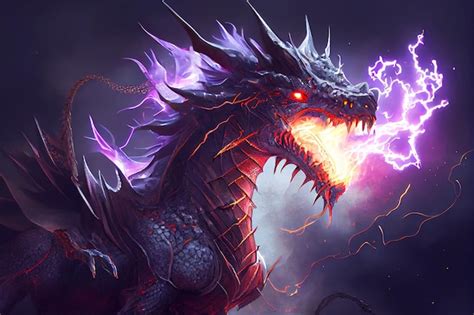 Premium Photo | Electric neon dragon fantasy mystical illustration Epic ...