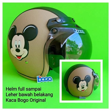 Jual Helm Bogo Retro Kulit Dewasa Kaca Bogo Original Mickey Mouse Tpr