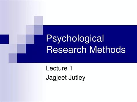 Ppt Psychological Research Methods Powerpoint Presentation Free