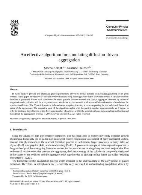 PDF An Effective Algorithm For Simulating Diffusion Driven