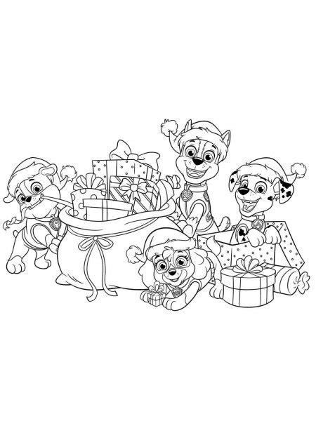 Paw Patrol Christmas Coloring Page Free Printable