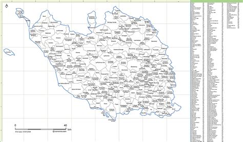 carte quadrillee des villes  communes de la vendee