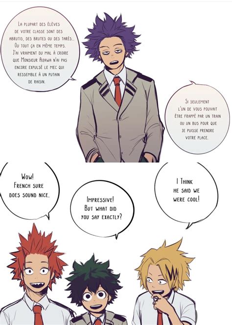 Shinsou Hitoshi And Kirishima Eijirou And Midoriya Izuku And Kaminari Denki Anime Hero Boku No