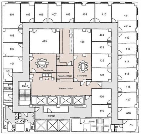 the floor plan for an office building, with two floors and three rooms ...