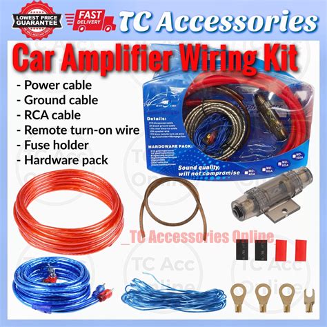 Ga Car Amplifier Wiring Kit Full Complete Set With Fuse Holder Wire