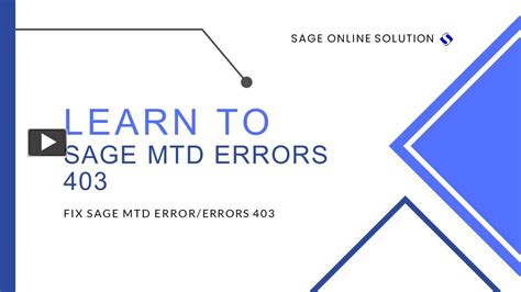 PPT How To Resolve Sage MTD Error 403 PowerPoint Presentation Free