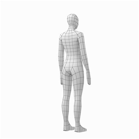 Male And Female Low Poly Base Mesh In Rest Pose D Model Ma Max